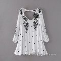 Women Casual Embroidered Dress